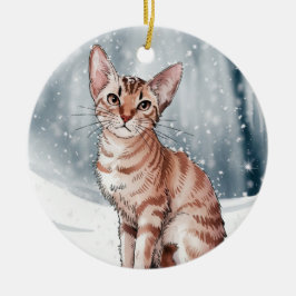 Abyssinian Cat Circle jul-Julafton Ornamet Julgransprydnad Keramik