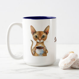 Abyssinian Cat Coffee Personlig Två-Tonad Mugg