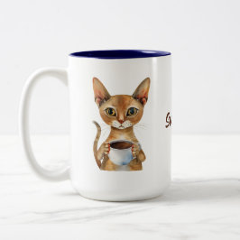 Abyssinian Cat Coffee Personlig Två-Tonad Mugg
