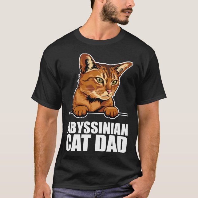 Abyssinian cat dad t shirt (Framsida)