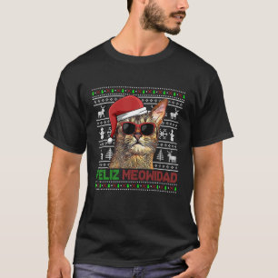 Abyssinian Cat Feliz Meowidad Funny jul T Shirt
