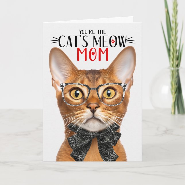 Abyssinian Cat for Pet Mamma på Mors dag Helgkort (Framsida)