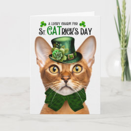 Abyssinian Cat Funny St. CATricks Dag Lucky Charm Helgkort