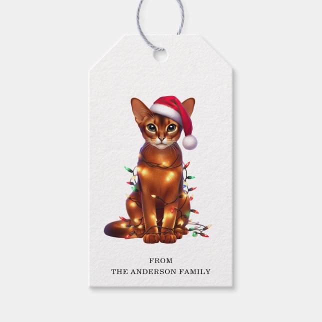 Abyssinian Cat Gift Märkres Presentetikett (Framsidan)
