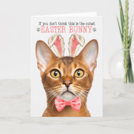 Abyssinian Cat i Bunny Öron för Påsk Helgkort