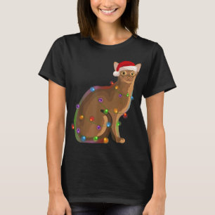 Abyssinian Cat jul Ljus Julafton Cat Lover T Shirt