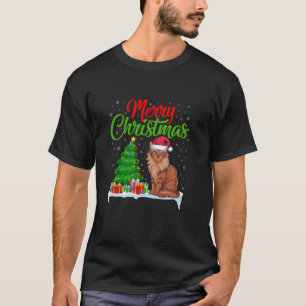 Abyssinian Cat Julgran Ljus Funny Julafton Ca T Shirt