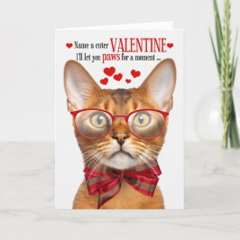 Abyssinian Cat Lover Kattdjur Humor Alla hjärtans  Helgkort