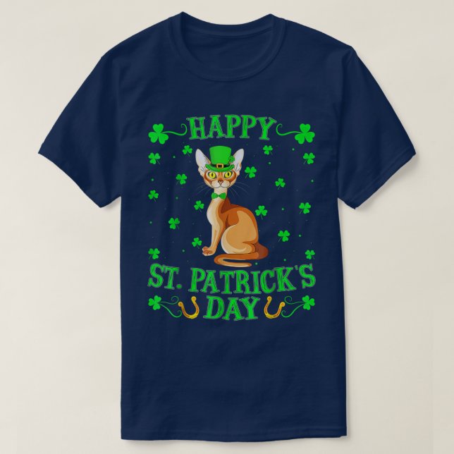 Abyssinian Cat Lover Leprechaun Abyssinian St T Shirt (Design framsida)