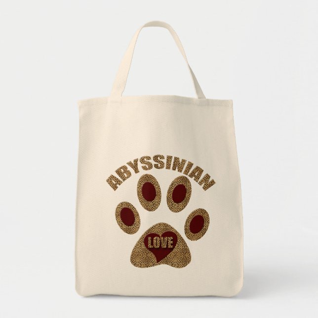Abyssinian Cat Lover Red med Cheetah Print Tygkasse (Framsidan)