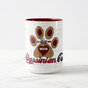 Abyssinian Cat Lovers rasspecifika Cheetah Två-Tonad Mugg