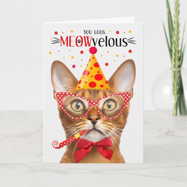 Abyssinian Cat MEOWvelous Birthday Kort (Framsida)