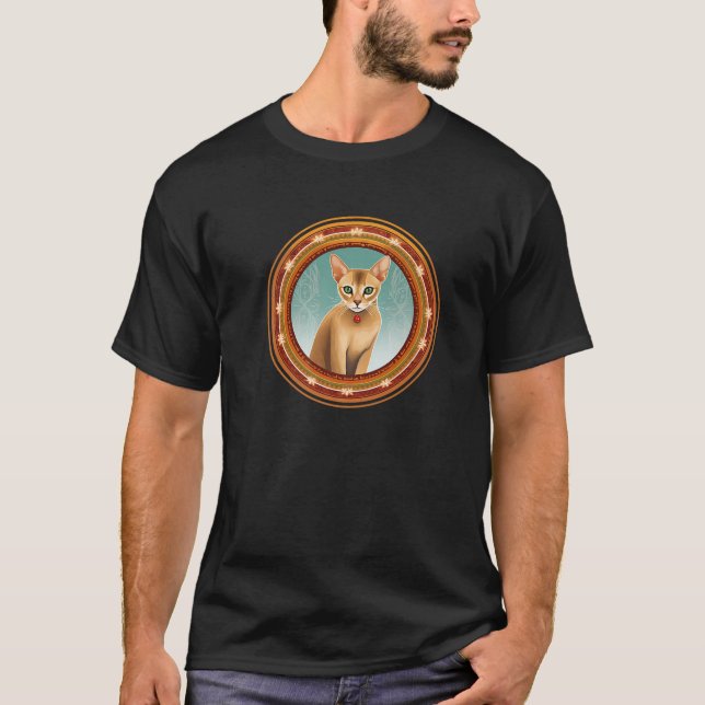 Abyssinian Cat Minimal jul Ornament Kärlek Cat T Shirt (Framsida)