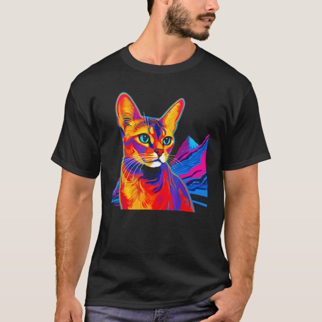 Abyssinian Cat Mountain T Shirt (Framsida)
