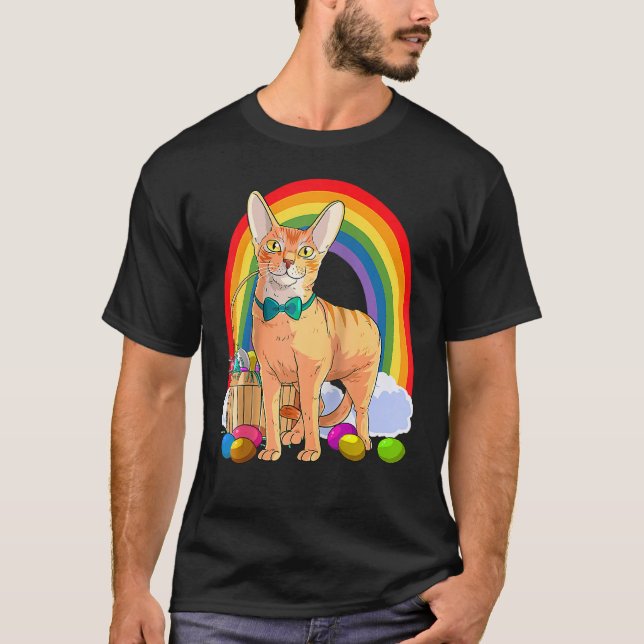 Abyssinian Cat Påskägg Bunny Raglan T Shirt (Framsida)