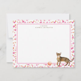 Abyssinian Cat Personlig Stationery Anteckningskort