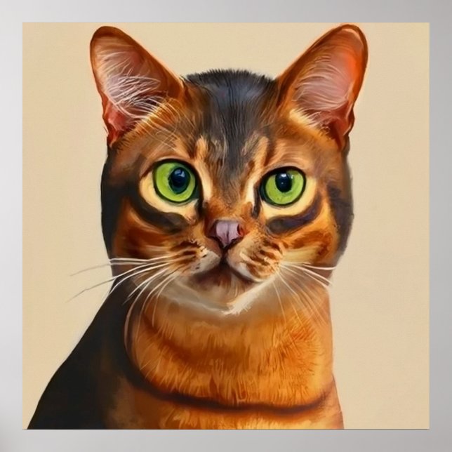 Abyssinian - Cat Porträtt Poster (Framsidan)