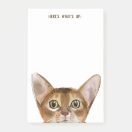Abyssinian Cat | Redigerbar text | Här är uppåt Post-it Block