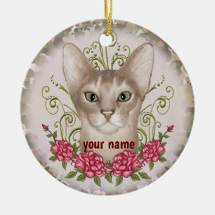 Abyssinian Cat Ro, eget namn Ornament