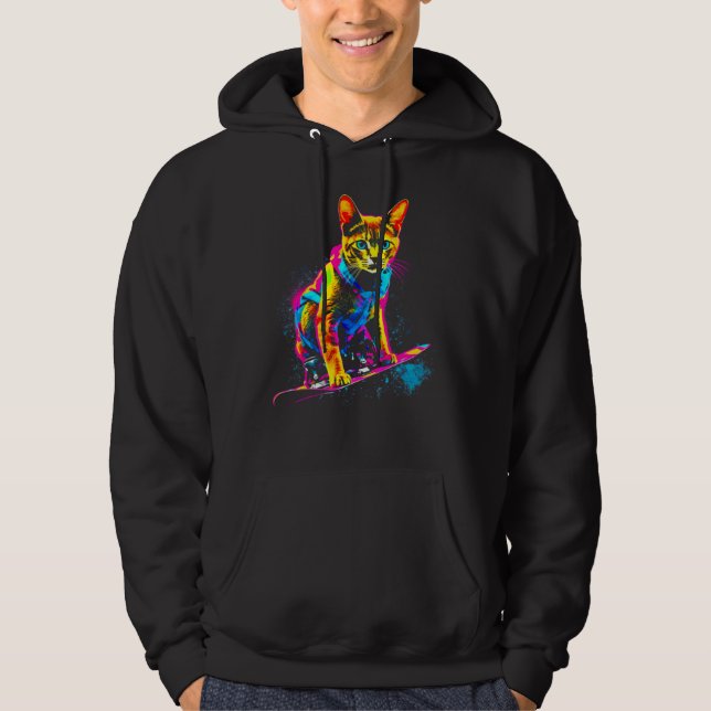 Abyssinian Cat Snowboard Hoodie (Framsida)