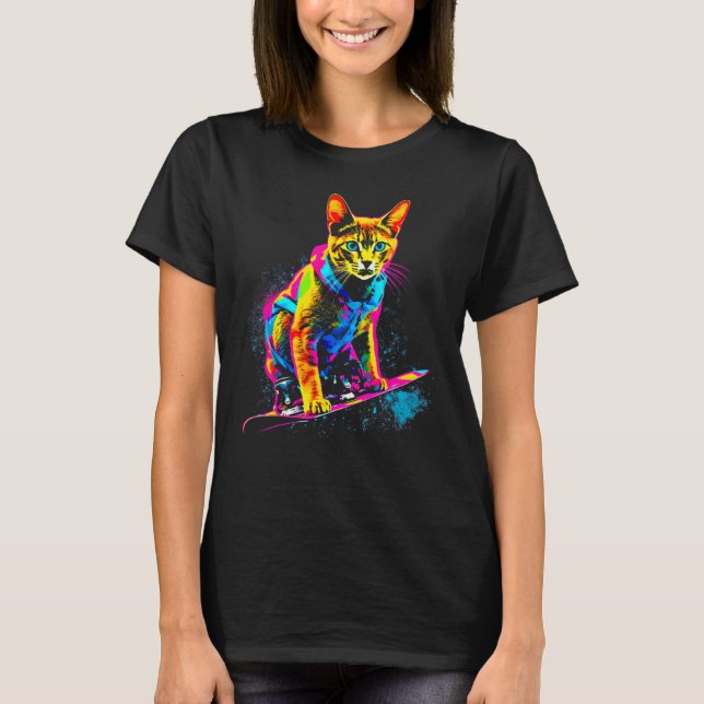 Abyssinian Cat Snowboard T Shirt (Framsida)
