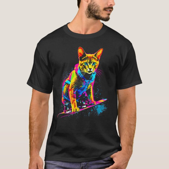 Abyssinian Cat Snowboard T Shirt (Framsida)