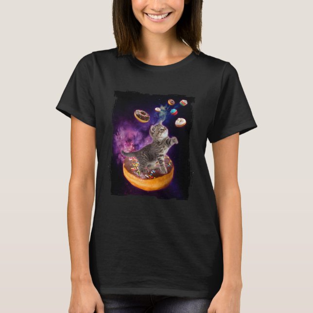 Abyssinian Cat Space Donuts  Kitty in Space Kid T Shirt (Framsida)