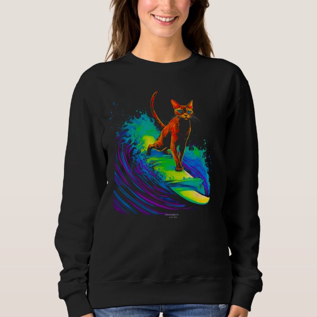 Abyssinian Cat Surf T Shirt (Framsida)