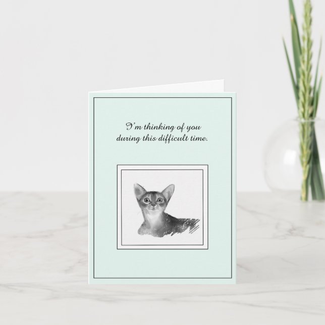 Abyssinian Cat Sympathy Card Kort (Framsida)