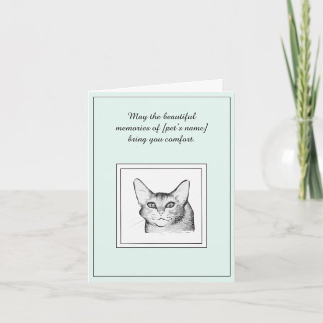 Abyssinian Cat Sympathy Card Kort (Framsida)