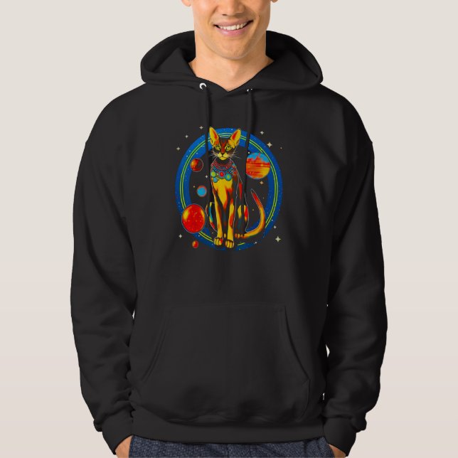 Abyssinian Cat Universe Science Hoodie (Framsida)