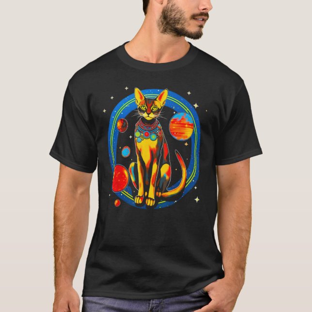 Abyssinian Cat Universe Science T Shirt (Framsida)