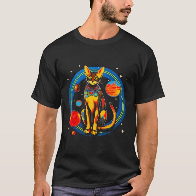 Abyssinian Cat Universe Science T Shirt (Framsida)