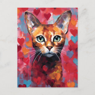 Abyssinian cat Valentines dag Vykort