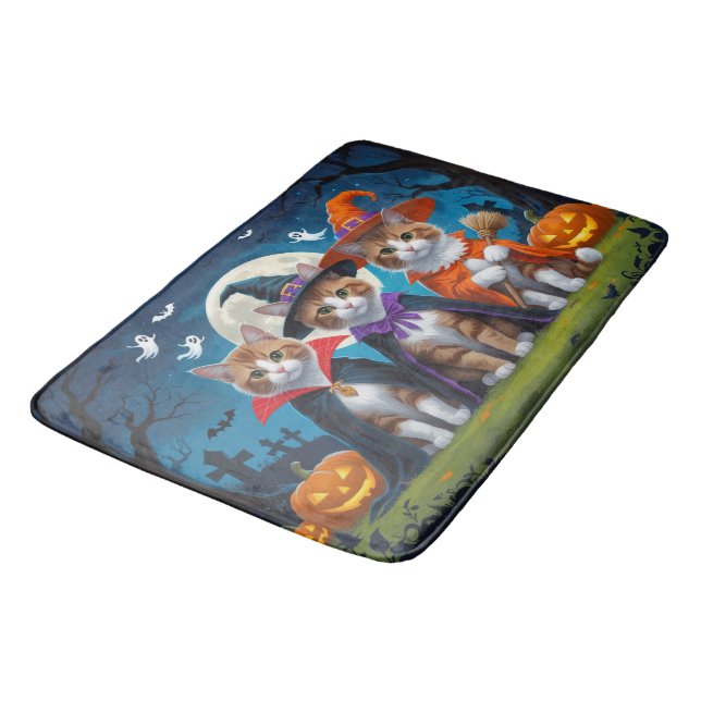 Abyssinian Cats Pumpkin Halloween Funny Badrumsmatta (Vinklad)