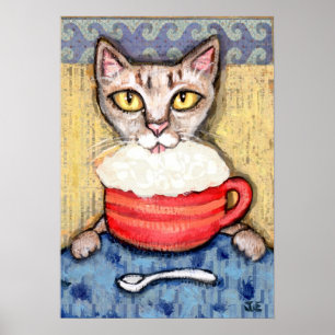 Abyssinian dricka kaffe poster