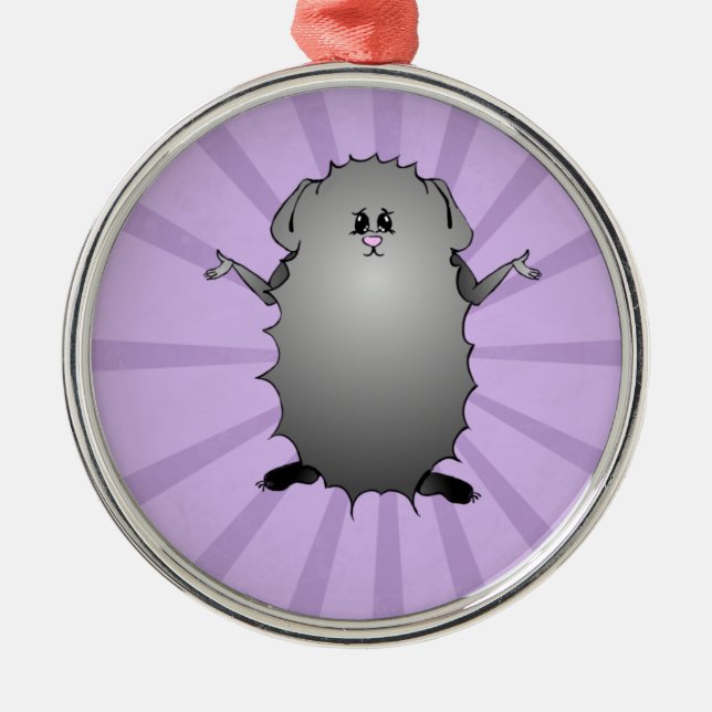 Abyssinian försökskanintecknad julgransprydnad metall (Framsidan)