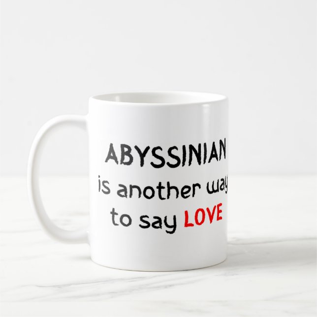 abyssinian kärlek kaffe mugg (Vänster)