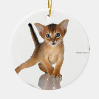 Abyssinian katt julgransprydnad keramik