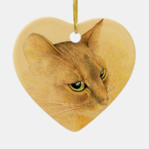 Abyssinian kattprydnad julgransprydnad keramik
