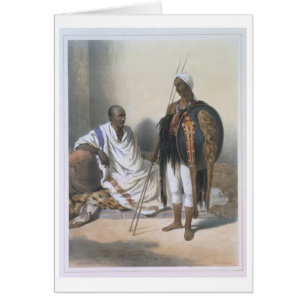 Abyssinian präst och krigare, illustration från hälsningskort
