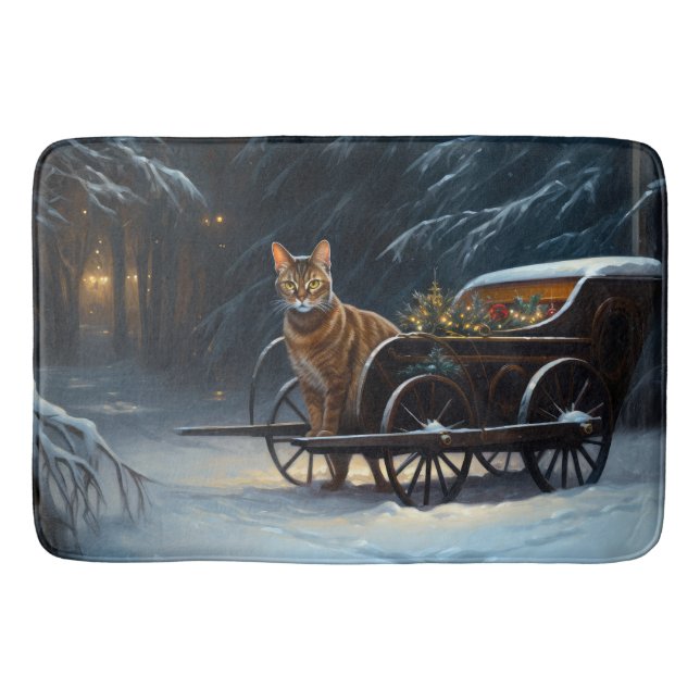 Abyssinian Snowy Sleigh Ride Juldekan Badrumsmatta (Framsidan)