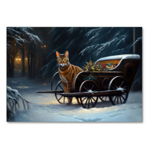 Abyssinian Snowy Sleigh Ride Juldekan Bordsnummer