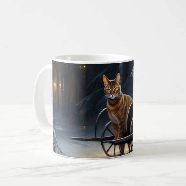 Abyssinian Snowy Sleigh Ride Juldekan Kaffemugg (Framsida vänster)