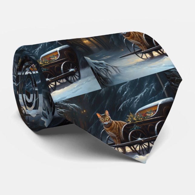 Abyssinian Snowy Sleigh Ride Juldekan Slips (Rullad)