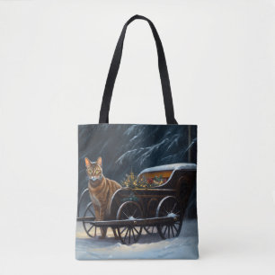 Abyssinian Snowy Sleigh Ride Juldekan Tygkasse