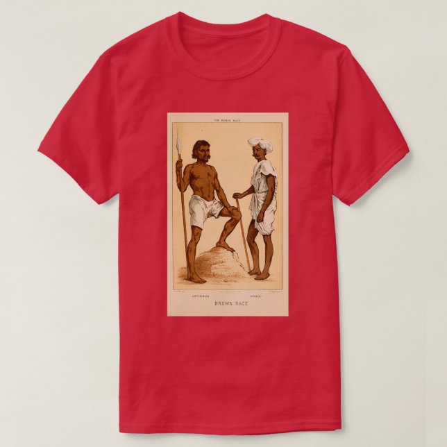 Abyssiniska etiopiska och hindoo Hindu Hand målade T Shirt (Design framsida)