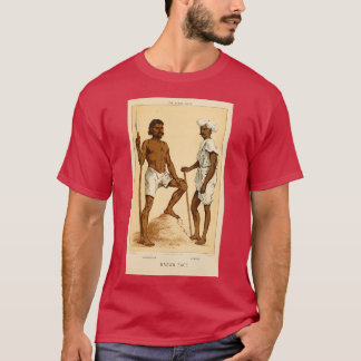 Abyssiniska etiopiska och hindoo Hindu Hand målade T Shirt
