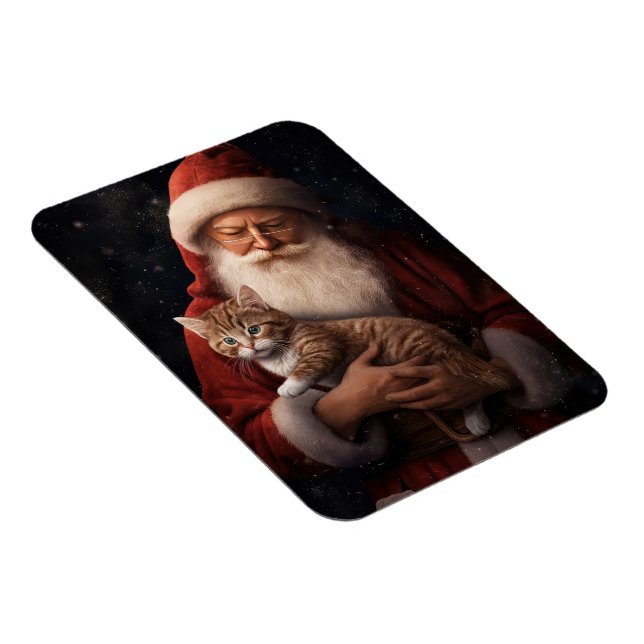 Abyssiniskt katt med Jultomten julafton Magnet (Högersidan)