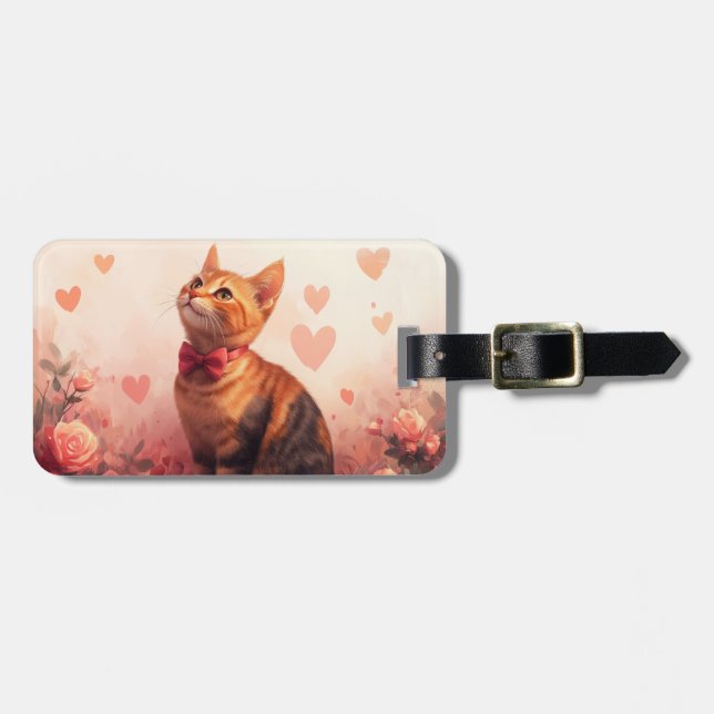 Abyssiniskt katt med Ro - Alla hjärtans dag Bagagebricka (Horisontell Framsida)